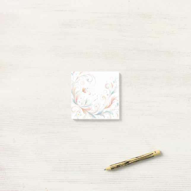 Notes de bureau Soft Flourish - Post-It Notes (Sur un bureau)