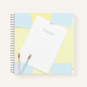 Notes de dessin gribouillé Cahier bleu jaune