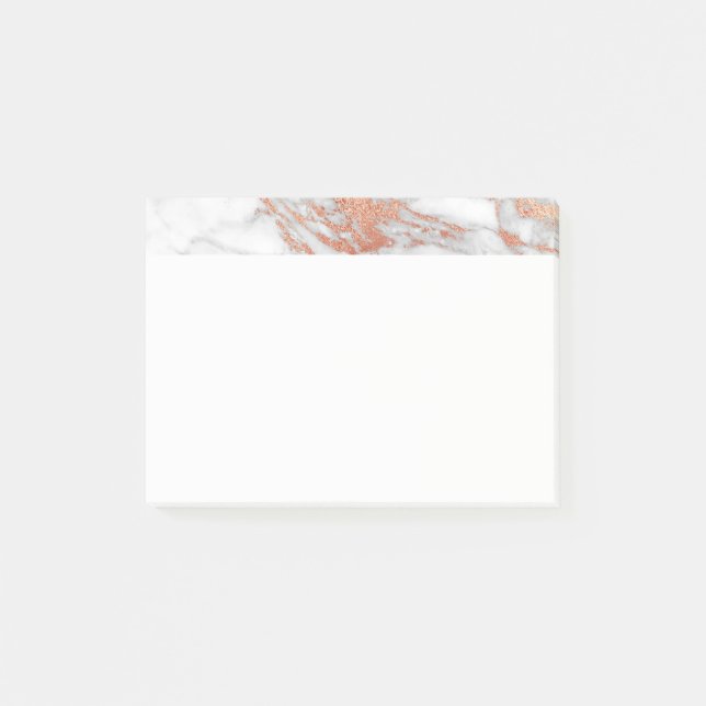 Notes de marbre de blanc et de post-it d'or (Devant)