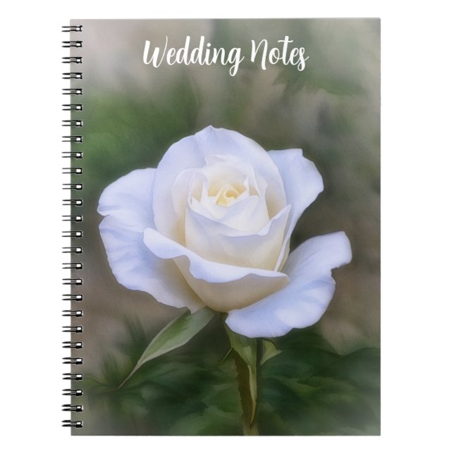 Notes de mariage Rose Blanche ou Journal Personnal (Devant)