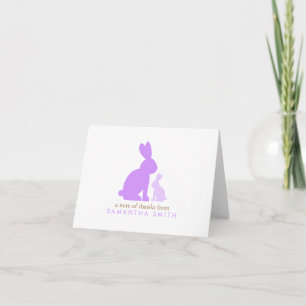 Notes de Merci de lapin de maman et de bébé de