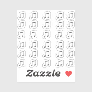 Notes de musique 3D en argent foncé 30 Stickers