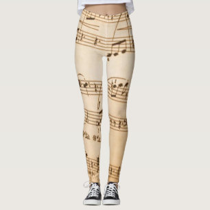 Notes de musique beige Leggings