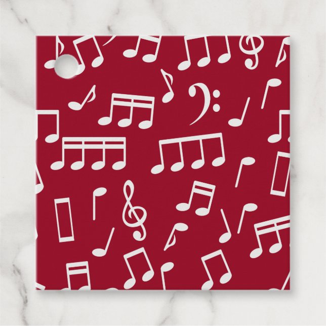 Notes de musique blanche sur les étiquettes cadeau (Devant)