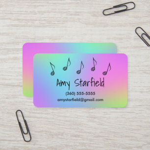 Notes de musique Carte de visite coloré