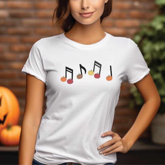 Notes de musique Citrouille d'Halloween T-shirt mi (Créateur téléchargé)