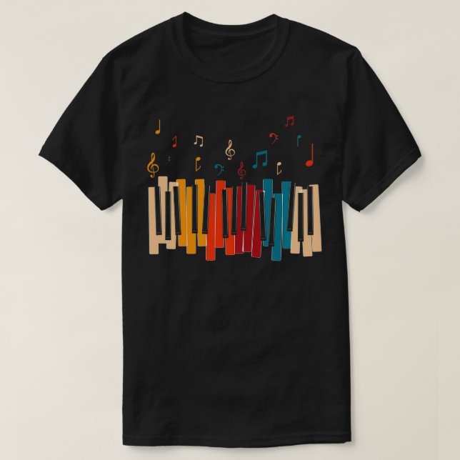 Notes de musique Clavier coloré Piano Pullover (Design devant)