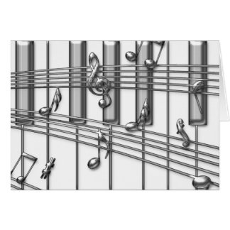 Notes de musique d'argent de clavier de piano
