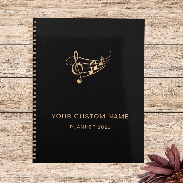 Notes de musique élégante Gold Black Singer annuel (Créateur téléchargé)
