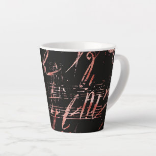 Notes de musique en or Rose Petite Mug en latte cé