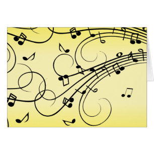Notes de musique fantaisie jaune
