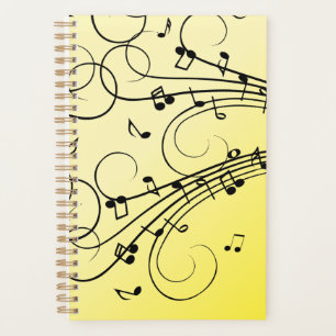 Notes de musique fantaisie jaune