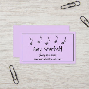 Notes de musique Lavender Cartes de visite