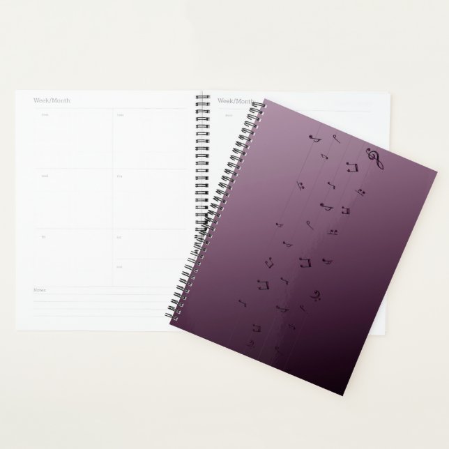 Notes de Musique Mauve Ombre Foncé (Devant avec enveloppe)