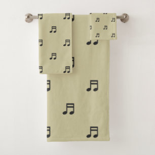 Notes de musique noires sur fond beige clair