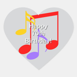 Notes de musique pour 70e anniversaire Autocollant