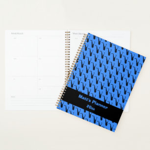 Notes de musique saxophone Bleu personnalisé