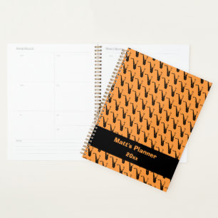 Notes de musique saxophone Orange personnalisé