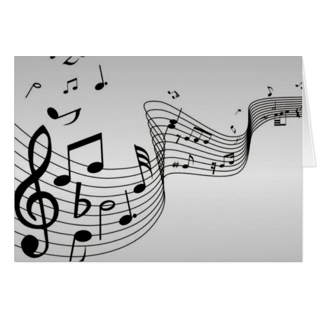 Notes de musique sur argent (Devant horizontal)