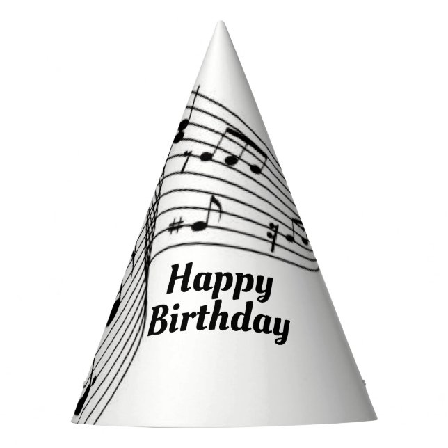 Notes de musique sur chapeau de fête (Devant)