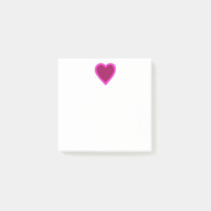 Notes de post-it assez roses de coeur