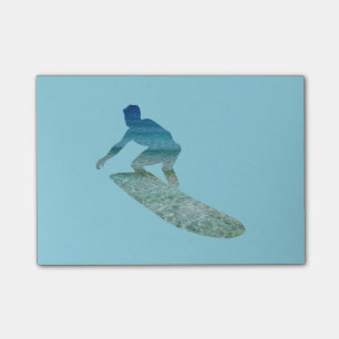 Notes de post-it d'abrégé sur océan de surf de