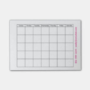 Notes de post-it de calendrier