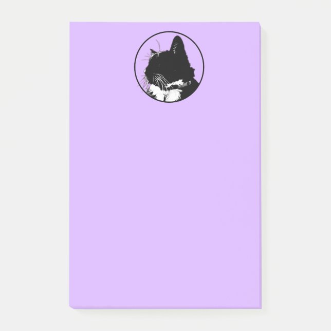 Notes de post-it de chat noir (Devant)