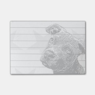 Notes de post-it de chiot de Pitbull