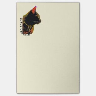 Notes de post-it de club de chat noir