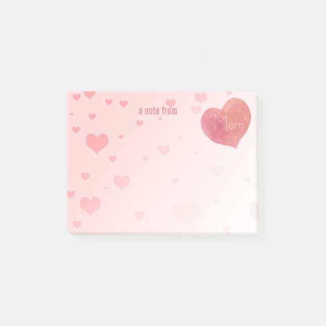 Notes de post-it de coeur de la signature de la (Devant)