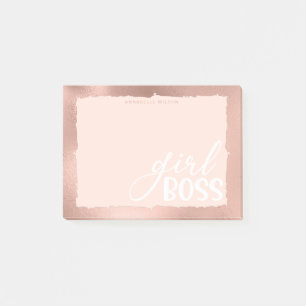 Notes de post-it de la bosse Rose Gold & Pink Styl