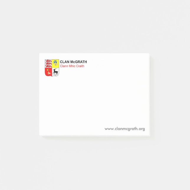 Notes de post-it de McGrath de clan (Devant)