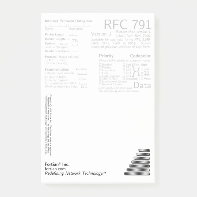 Notes de post-it de post-its de RFC 791 (Devant)