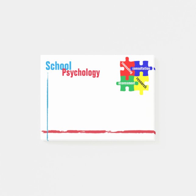Notes de post-it de puzzle de psychologie d'école (Devant)