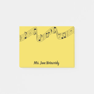 Notes de post-it de thème de musique