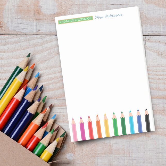 Notes de post-it du crayon couleur personnalisé de (Teacher Personalized Color Pencil Post-it Notes)