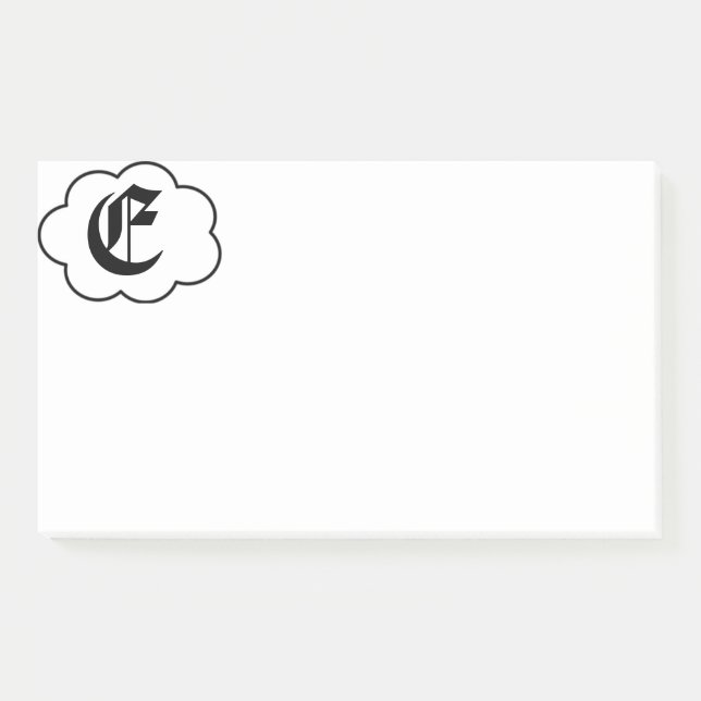 Notes de post-it du monogramme E initial (Devant)