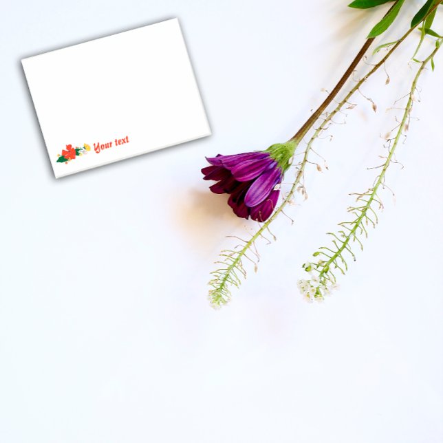 Notes de post-it du pâté rouge floral (Créateur téléchargé)