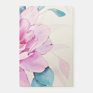 Notes de post-it florales d'art d'aquarelle de