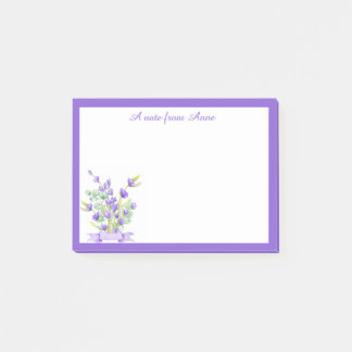 Notes de post-it florales de lavande violette pers