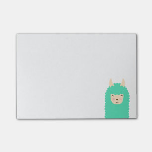 Notes de post-it heureuses d'Emoji de lama