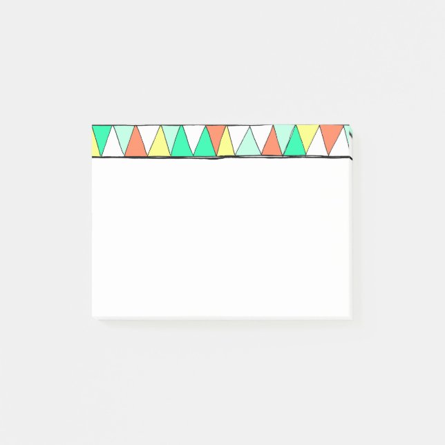 Notes de post-it jaunes de corail turquoises de (Devant)