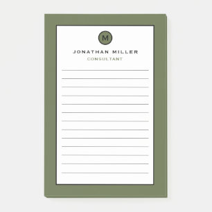 Notes de post-it monogramme minimales