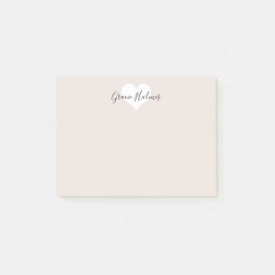 Notes de post-it personnalisées de coeur