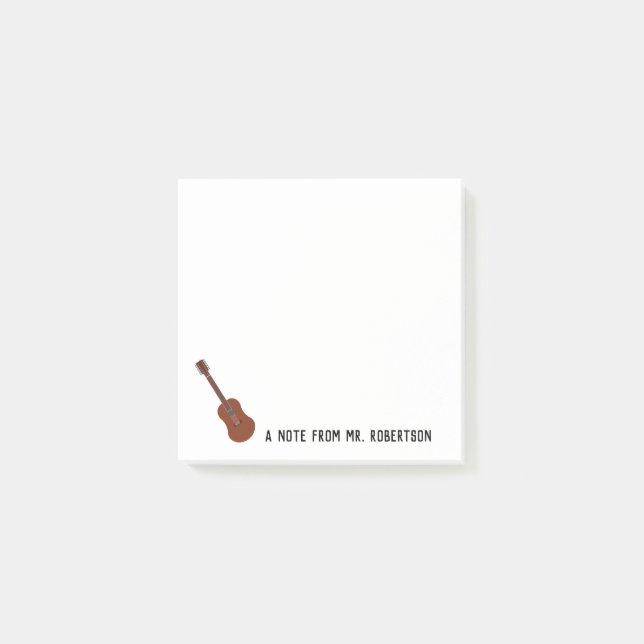Notes de post-it personnalisées de la guitare (Devant)