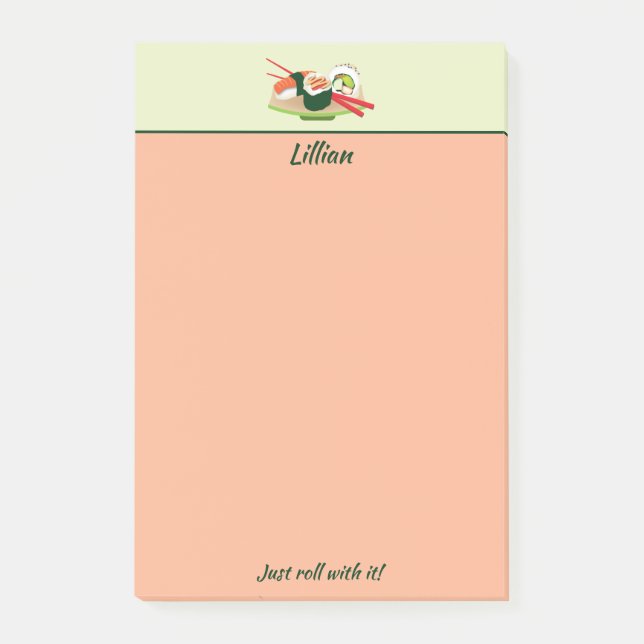 Notes de post-it personnalisées de sushi (Devant)