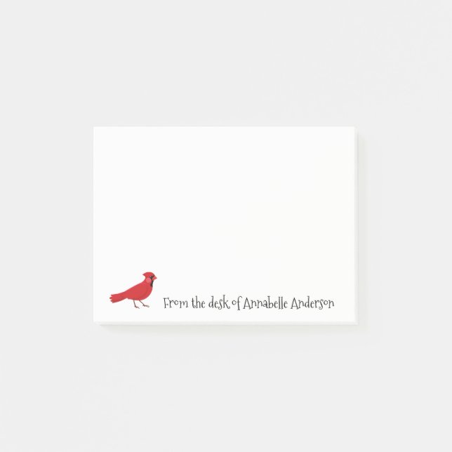 Notes de post-it personnalisées du cardinal (Devant)