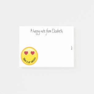 Notes de post-it personnalisées par emoji heureux