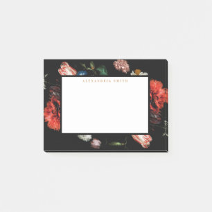 Notes de post-it personnalisées par noir floral